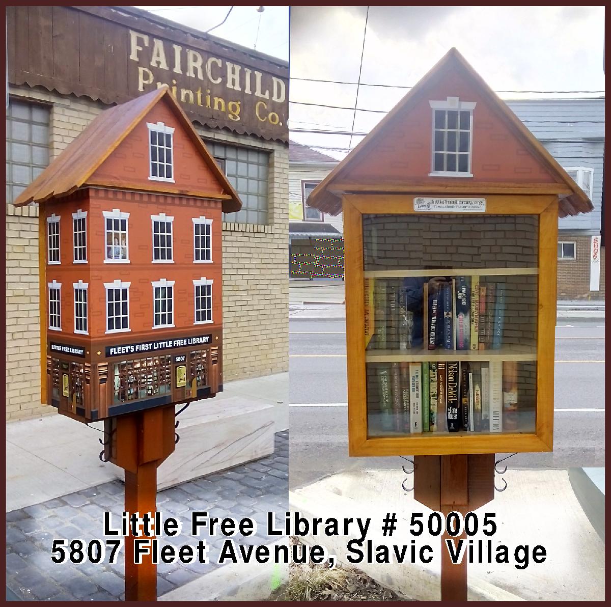Cleveland Kids' Book Bank Little Free Library designed to look like a house