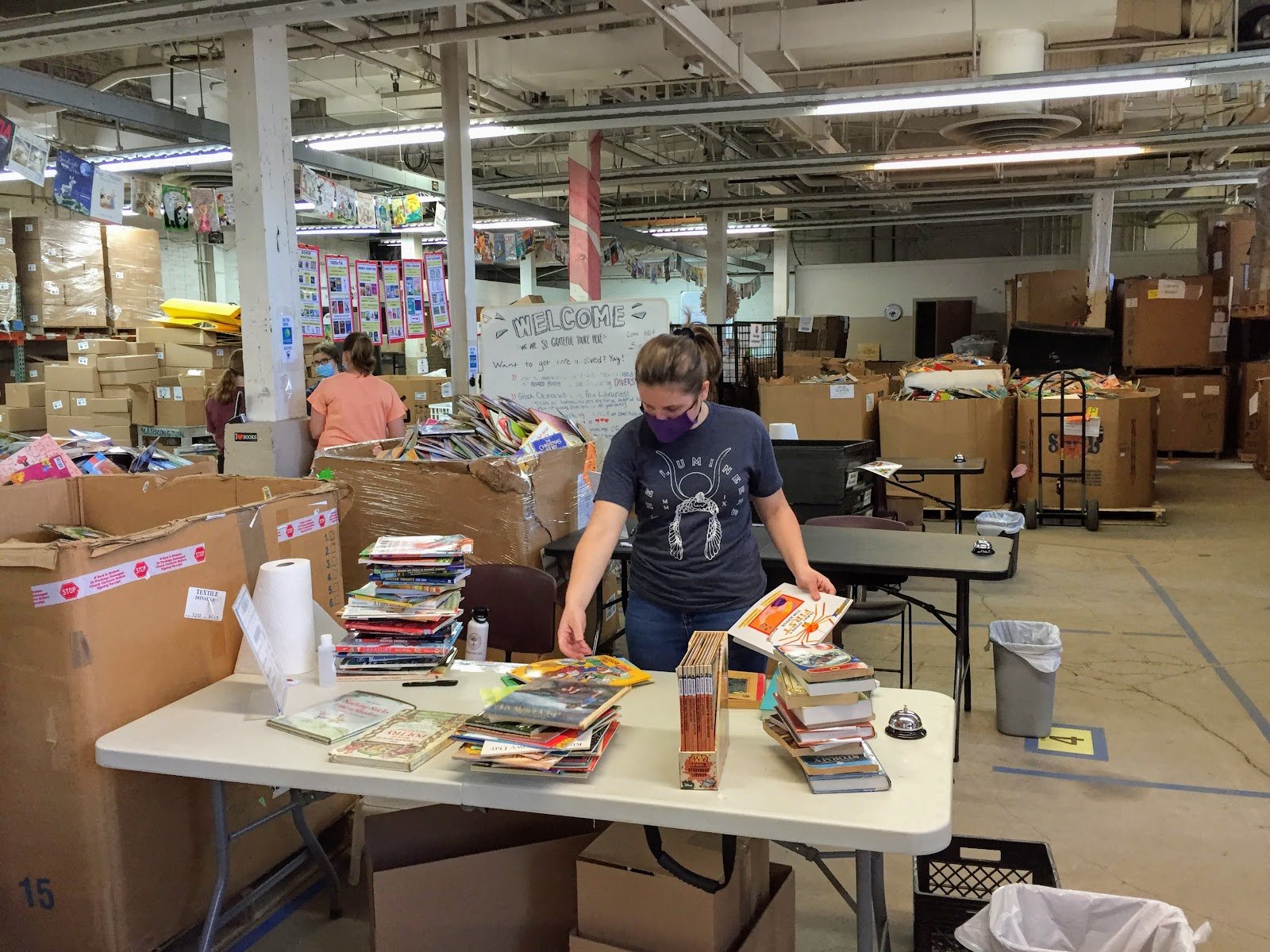 IMG_4862 Cleveland Kids' Book Bank volunteer packing books